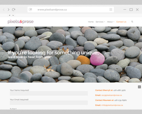 Pixels & Prose Contact Page